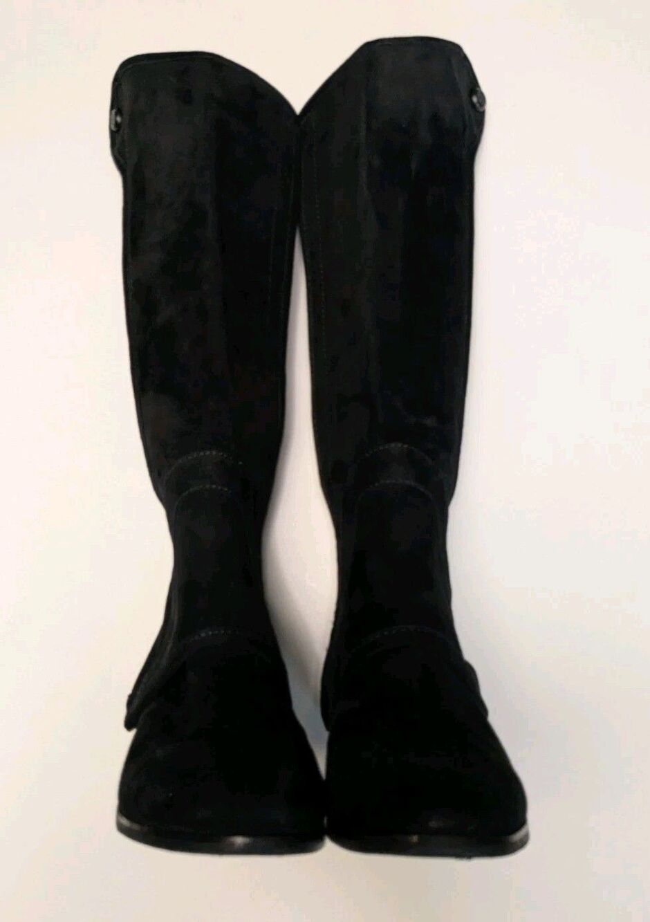 Tory Burch Milburn Convertible Riding Boots Womens 7 Black Leather Suede Knee Hi - Picture 5 of 16